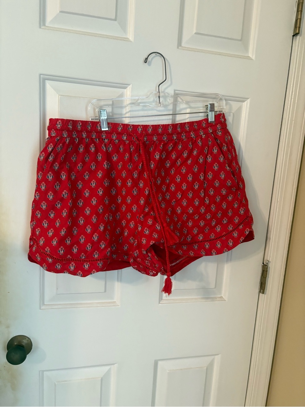 Universal Thread Red Printed Drawstring Athletic Shorts